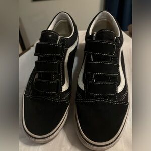 Black and white old school Velcro vans
